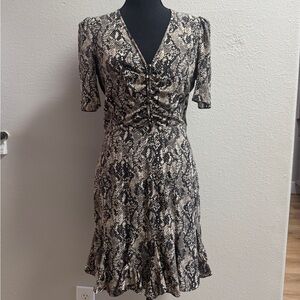 Veronica Beard “Ried” Python Print Silk Mini Dress – Size 2